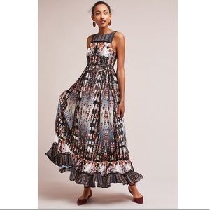 🦄NWT Anthropologie Amira Tiered Maxi Dress 0 by Bhanuni